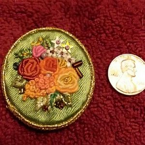 Pretty Embroidered Stitched Pin